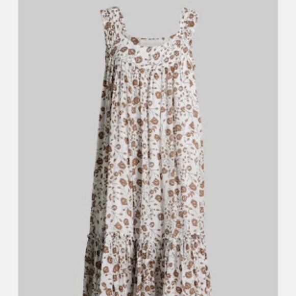 Daughters of India Floral Maxi Dress - Cream and Brown - Picture 4 of 8